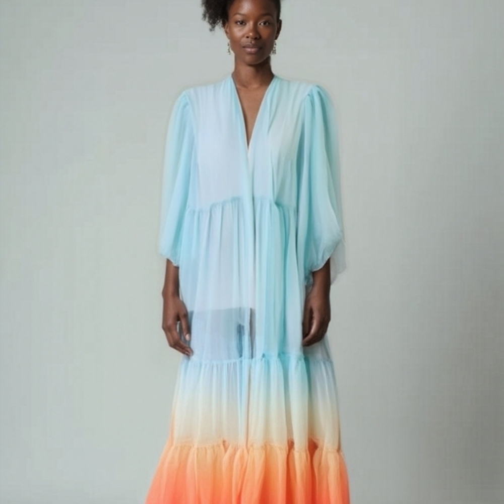 NWT TORRID SEMI SHEER OMBRE DUSTER OVERLAY TOP SZ 1X 14 16